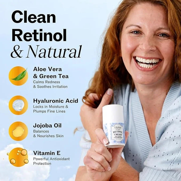 LilyAna Naturals Anti Aging Retinol Face Cream for Women – Wrinkle & Neck Cream for Firming, Retinol Moisturizer for Face ...