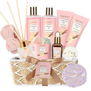Bath and Body Gift Baskets for Women, 12 Pcs Vanilla Oat Spa Gifts for Women. Bath Gift Set Enriched Shea Butter. Home Spa...
