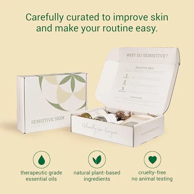 Herb’N Eden - Sensitive Skin Facial Kit - Cleanse, Mask, Tone, & Moisturize - Natural Ingredients & Essential Oils - Made ...