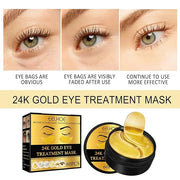 Q.Z.Art 60 Pcs 24K Gold Under Eye Patches, Anti-Aging Eye Mask Infused with Collagen and Hyaluronic Acid - Reduce Dark Cir...