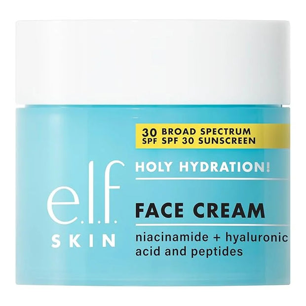 e.l.f. Holy Hydration! Face Cream, Broad Spectrum SPF 30 Sunscreen, Moisturizes & Softens Skin, Quick-Absorbing & Ultra-Hy...