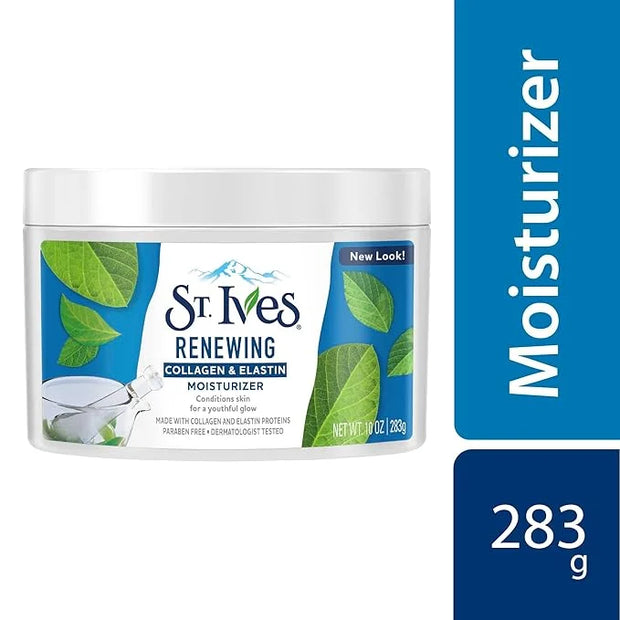 St. Ives Face Moisturizer Cream, Collagen and Elastin, Renewing Facial Moisturizer for Women, Paraben Free, Dermatologist ...