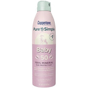 Coppertone Pure and Simple Baby Spray Sunscreen SPF 50, Broad Spectrum Sunscreen for Baby, 5 Oz Bottle, Pack of 3 - Produc...