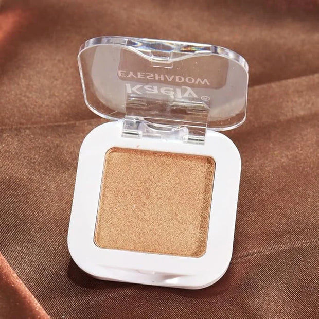 Kaely Pressed Single Eyeshadow Makeup, Golden Shimmer Highly Pigmented Monochrome Eye Shadow Palette, Waterproof Neutral P...