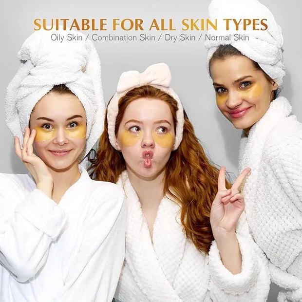 Enaskin Naturals Under Eye Patches Dark Circles Under Eye Masks for Puffiness - 24K Gold Eye Gel Pads Retinol Collagen Hya...