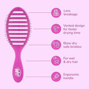 Wet Brush Speed Dry Hair Brush, Purple, Vented Design & Soft HeatFlex Bristles, Blow Dry Safe, Ergonomic Handle Manages Ta...