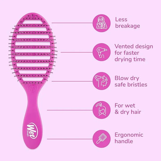 Wet Brush Speed Dry Hair Brush, Purple, Vented Design & Soft HeatFlex Bristles, Blow Dry Safe, Ergonomic Handle Manages Ta...