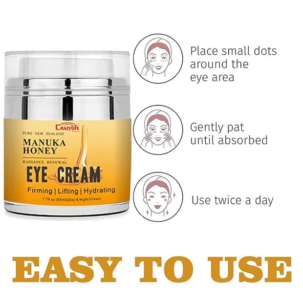 Manuka Honey Eye Cream Anti-aging Eye Cream Anti-wrinkle Under Eye Cream Fades Fine Lines Lifting and Firming Improve Dark...