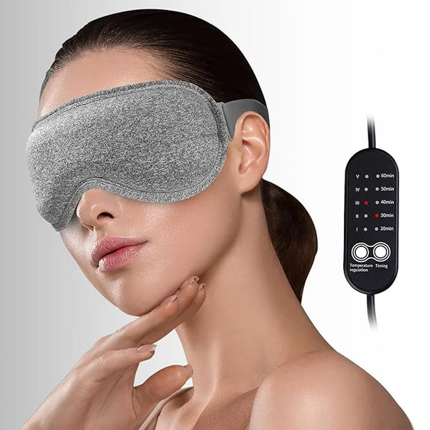 Heated Eye Mask for Dry Eyes, ingeware Eyes Heating Pad with Temperature Timer Control Warm Eyes Compress (Dark Grey) - Pr...