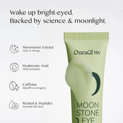 Caffeine Eye Cream for Dark Circles and Puffiness – Moonstone Under Eye Cream with Cooling Tip, Retinol, Hyaluronic Acid &...