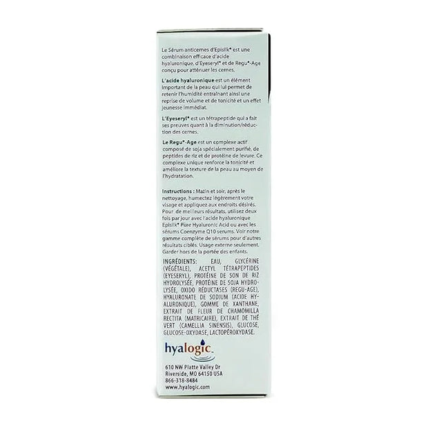 Hyalogic Dark Circle Lightening Face Serum - Treat Under Eye Dark Circles w/Hyaluronic Acid, Eveseryl & Regu-Age - Soothe,...