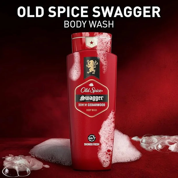 Old Spice Refreshing Body Wash for Men, 3X Defense, 24/7 Shower Fresh with Long Lasting Scent, Red Collection, Swagger wit...