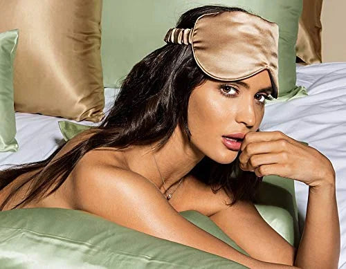 Branche Beauty Belle De Nuit Sleep Mask - Silk Eye Mask 6A Silk 22 Momme Eye Cover Sleepover Shade Blindfold Mask for Luxu...