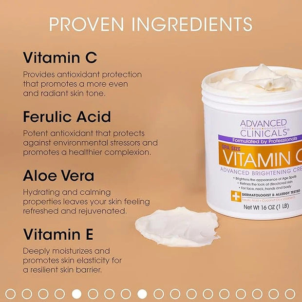 Advanced Clinicals Vitamin C Brightening Cream + Puffy Under Eye Brightening Serum Set - Product Image