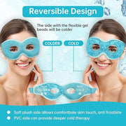 2 PCS Ice Eye Mask Reusable Ice Pack Hot/Cold Compress Gel Bead Cooling Mask for Puffiness/Dark Circles/Headaches/Migraine...