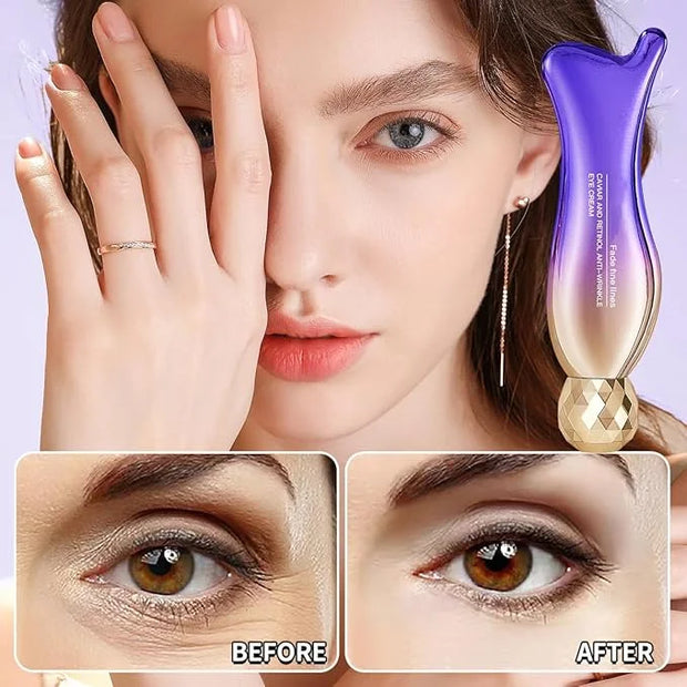 Caviar+Retinol Eye Cream for Wrinkles, 360° Massage Under Eye Cream Face and Eye Serum Firming and Lifting, Instant Hydrat...