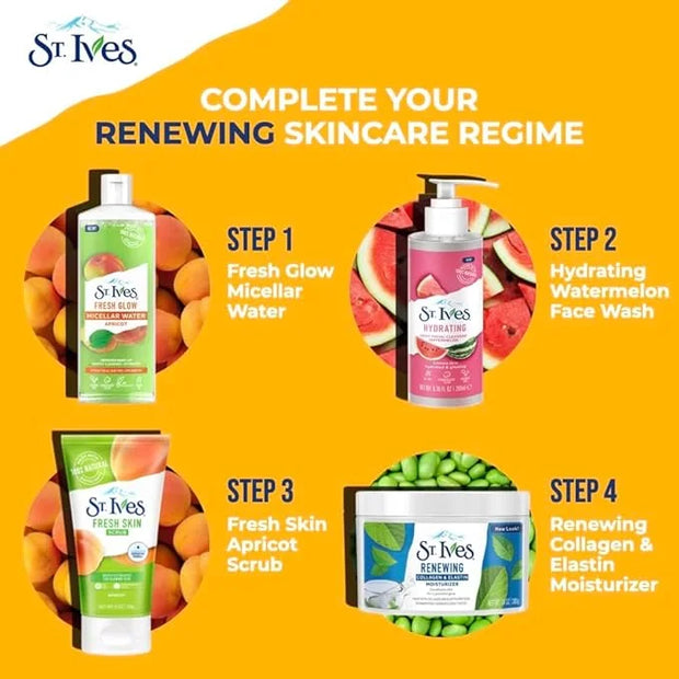 St. Ives Face Moisturizer Cream, Collagen and Elastin, Renewing Facial Moisturizer for Women, Paraben Free, Dermatologist ...