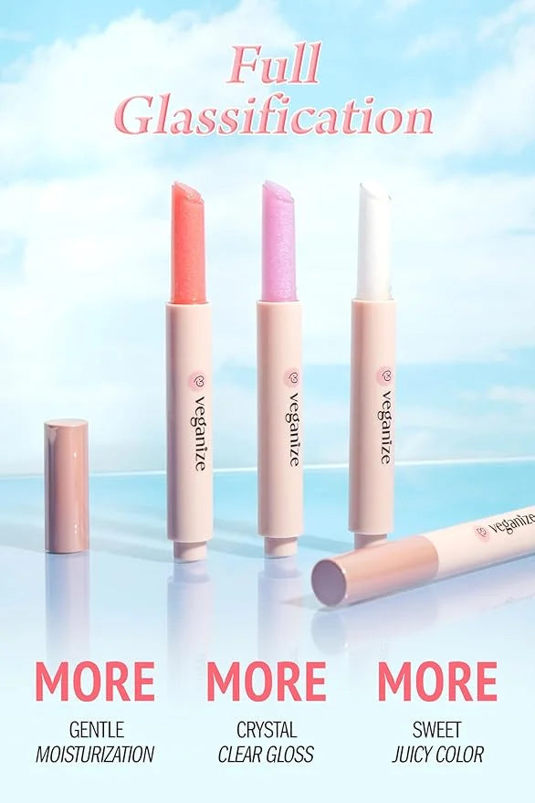 self beauty Veganize Collagen Lip Glass Balm - Hydrating Lip w/Hyaluronic Acid - Vegan Korean Lip Balm Moisturizing Lip Ca...