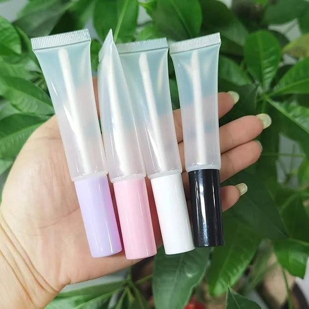 COSIDEA 50 pack Empty Purple 15ml Squeeze lip gloss tubes with wand 0.5oz soft lipgloss container chapstick containers emp...