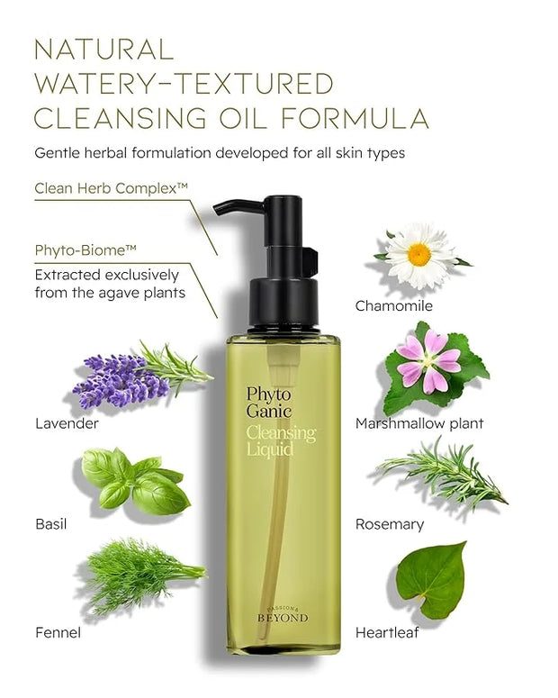 BEYOND Angel Aqua Moisture Skincare Set (11.2fl oz , 3-Piece Set) & Phytoganic (Cleansing Liquid, 6.8fl oz) - Vegan Formul...