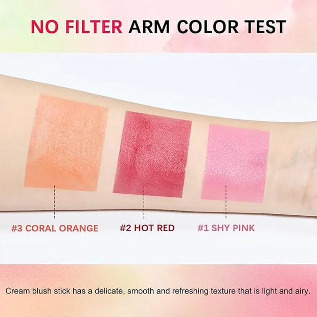 Multi-Use Makeup Blush Stick,Beauty Solid Moisturizer Stick,Waterproof Natural Nude Makeup,Tinted Solid Moisturizer Stick ...