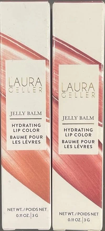 LAURA GELLER NEW YORK Jelly Balm Moisturizing Tinted Lipstick Duo, Hydrating Hydrating Vitamin E - Semi-Shine Finish |Tint...