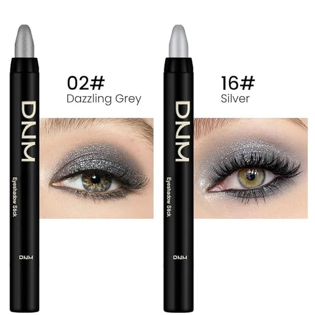 Kaely 2Pcs Cream Eyeshadow Stick Set for Eyes,Dazzling Grey & Silver Shimmer Pen,Eye Brightener Halloween Makeup,sombras p...