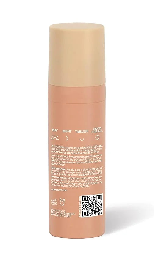 GOOD FAITH - Smoothing Eye Cream with Caffeine - 0.5 fl. oz - Helps Hydrate & Brighten Dark Circles - Reduces Fine Lines -...