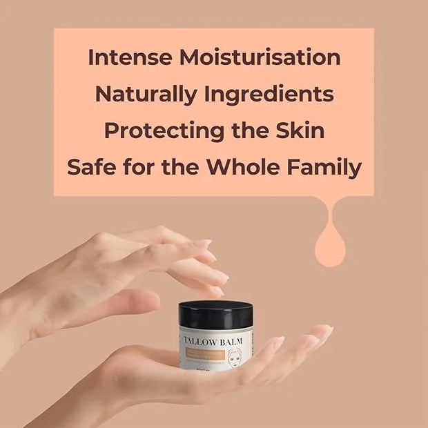 Grass Fed Beef Tallow for Skin Care, Face and Body Moisturizer Cream, Unadulterated Honey, Soothes Dryness, Repairs the Sk...