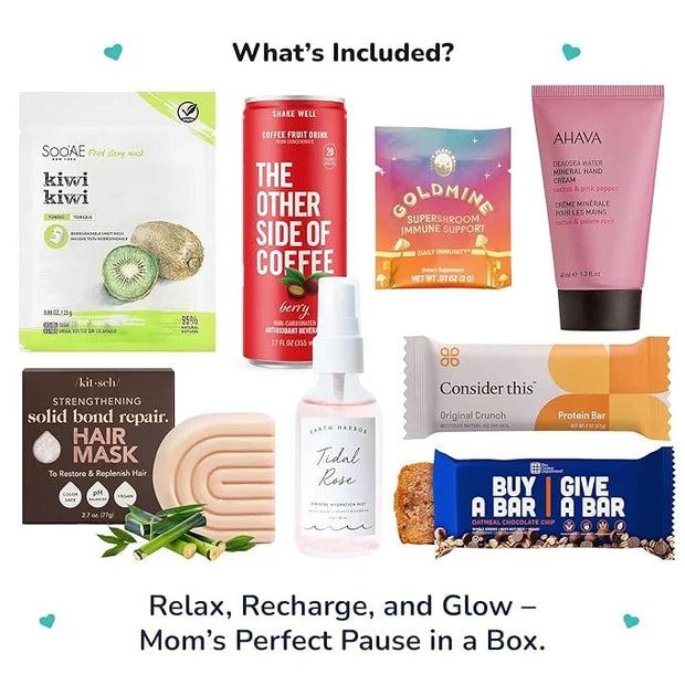 Vegan Wellness & Beauty Gift Box – Immune Support Powder, Protein Bars, Hydration Mist, Hair Mask, Hand Cream & Kiwi Mask ...