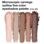 5 Colors Matte Eyeshadow Makeup Palette,Nude Pink Light Dark Brown Highly Pigmented Natural Neutral Eye Shadow Palette,Lon...