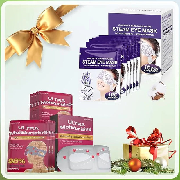 Steam Eye Mask 16 Packs and 7 Packs 3D Self Heated Eye Mask for Dry Eyes with 100+ Soft Beads,Steam Eye Mask for Sleeping,...