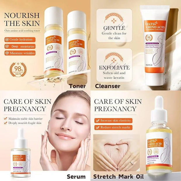 Oats Skincare Set Mom Women Gift - Pregnancy Must Haves - 7PCS Skin Care Set - Anti-Wrinkle New Mom Gifts - Skin Care Prod...