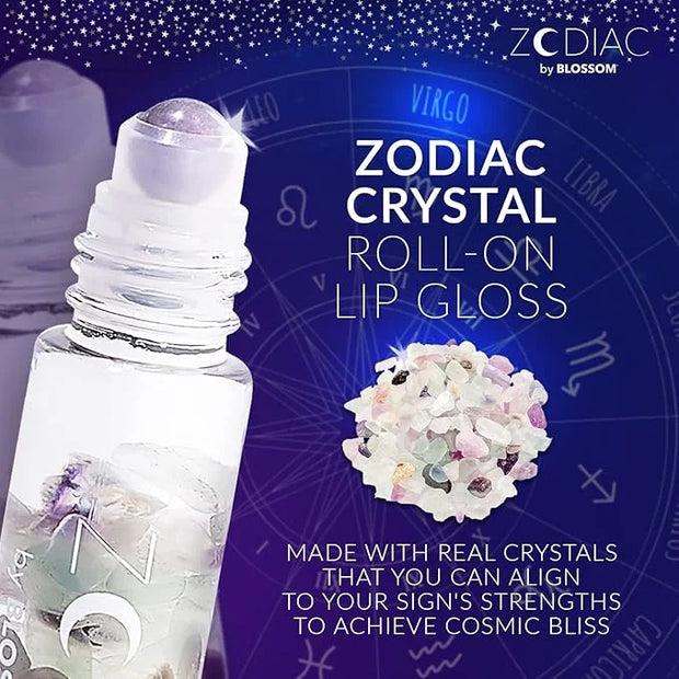 Blossom Juicy Jelly Moisturizing Lip Care Fruit Flavored Nourishing Lip Oil + Zodiac Sign Vanilla Scented Roll On Lip Glos...