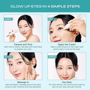 Marinavi Hydrating Eye Cream – Lightweight Moisturizer for Under Eyes, with Hyaluronic Acid, Jojoba & Olive Oil for Soft, ...