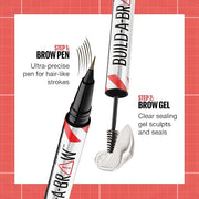 Maybelline Build-A-Brow 2-in-1 Brow Pen and Sealing Eyebrow Gel, Eyebrow Makeup for Real-Looking, Fuller Brows, Deep Brown...