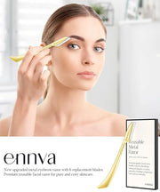 ennva Eyebrow Razor for Women - Eyebrow Trimmer Dermaplaning Tool- Ergonomic Eyebrow Shaper and Facial Razor for Peach Fuz...