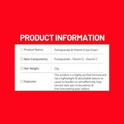 Pomegranate Vitamin E Eye Cream Anti-Aging Firming Anti-Wrinkle Under Eye Skin 20g / 0.85fl.oz - Product Image