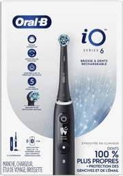 Oral-B iO Series 6 Rechargeable Electric Toothbrush with Visible Pressure Sensor to Protect Gums, 2 Minute Timer, 5 Cleani...