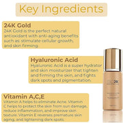 GLO24K Rejuvenating 24k Eye Cream and Serum With 24k Gold, Hyaluronic Acid, Vitamins A,C,E - Product Image