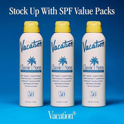 Vacation Classic Spray Sunscreen SPF 50 3-Pack, Broad Spectrum Sunscreen Spray, Vegan Sunblock Spray, Body Lotion with SPF...