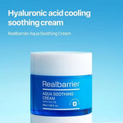 Real Barrier Aqua Soothing Cream 1.7 Fl.Oz. 50ml Hyaluronic Acid Facial Cream| Redness Relief Face Cream for Sensitive Ski...