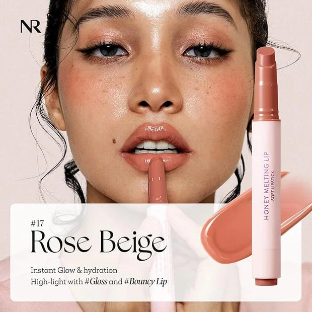 Nature Republic HONEY MELTING LIP (17 ROSE BEIGE) SOFT LIP STICK, Hydrating Gloss, Moisturizing balms, Sheer tint, Shine &...