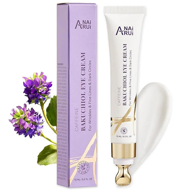 ANAI RUI Caffeine Bakuchiol Firming Eye Cream, Retinol & Peptide Eye Cream for Dark Circles, Puffiness, Wrinkles, Bakuchio...