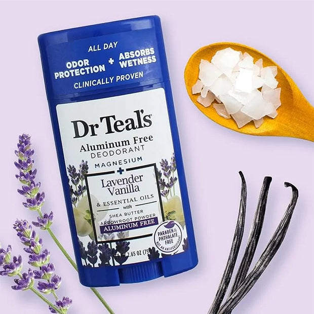 Dr Teal's Aluminum Free Deodorant, Lavender Vanilla with Essential Oils, 2.65 oz (Pack of 3) - Product Image