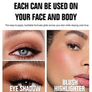3D Blush Palette, Multi-Use Makeup Contour Pressed Powder Long-Lasting Pigment Cheekbones Contouring Blush Blendable Natur...