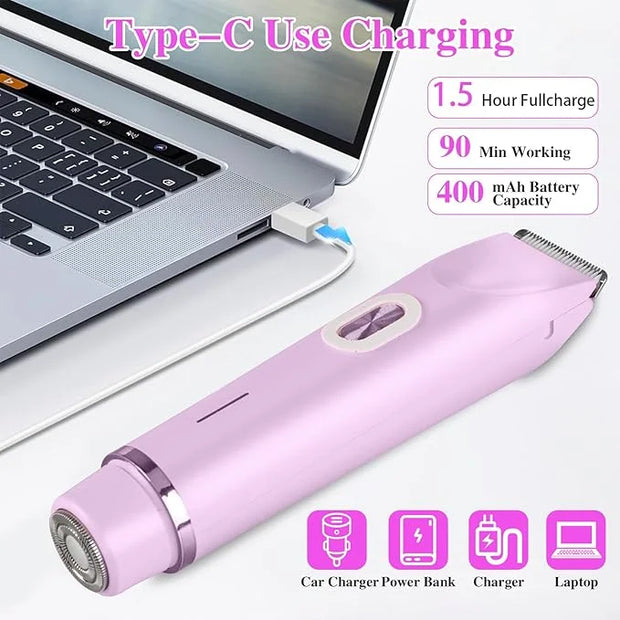 Glow Aura Womens Shaver, Bikini Trimmer for Women, Glow Aura Electric Razor, Comfort 2 in 1 Electric Lady Shaverr, Dual He...