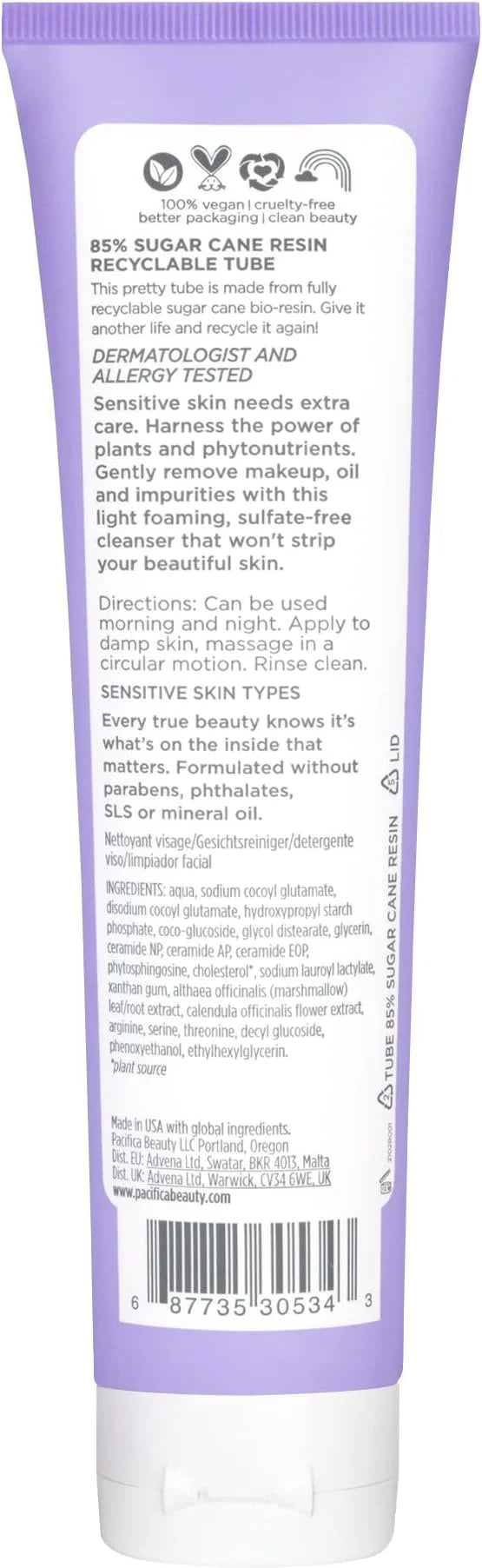 Pacifica Beauty, Vegan Ceramide Face Wash + Face Lotion Set, Cleanser, Moisturizer, Sensitive Skin, Dermatologist + Allerg...