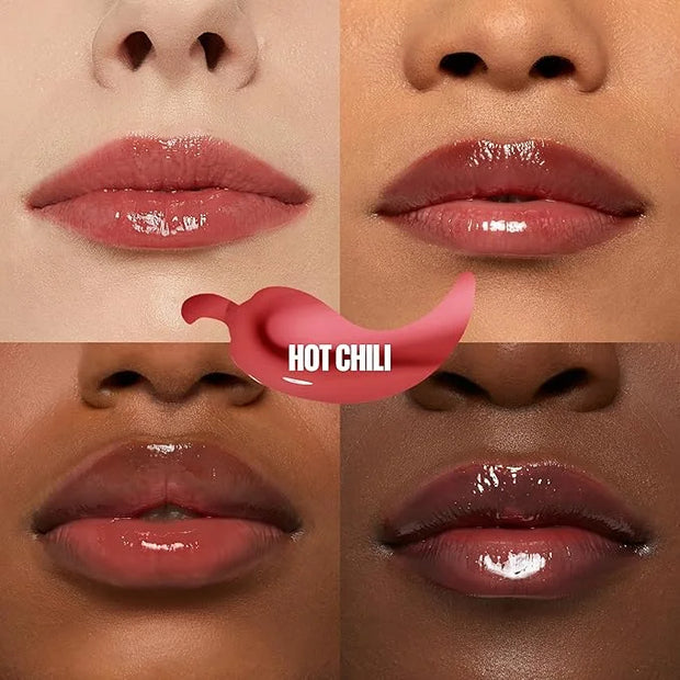 MAYBELLINE Lifter Gloss Lifter Plump, Plumping Lip Gloss with Chili Pepper and 5% Maxi-Lip, Hot Chili, Terracotta Red Crea...