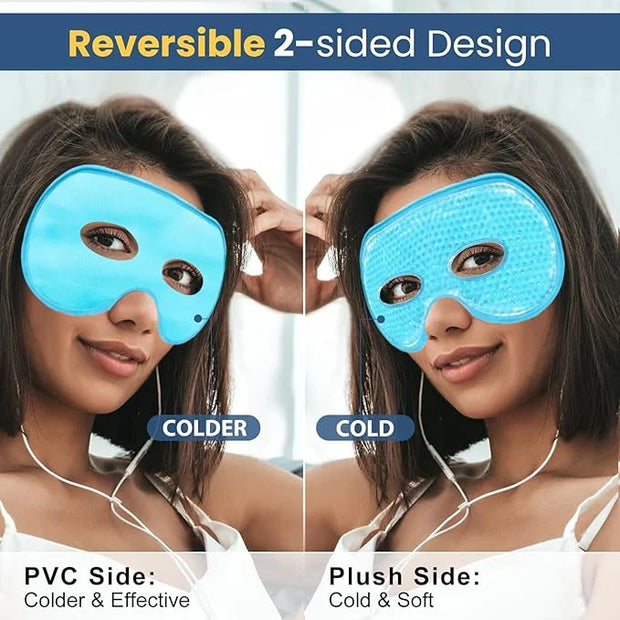 BeeVines Gel Eye Mask, 2 Pack XL Jumbo Size Cooling Ice Masks for Puffy Eyes for Men & Women, Cold & Warm Compress for Pos...